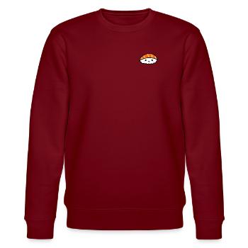 Sushi Lachs Nigiri - Stanley/Stella Unisex Bio-Sweatshirt CHANGER  - Burgunderrot - Vorne - Nik (191cm) & Marisol (170cm)