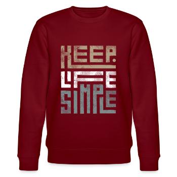 Motivational Message and Encouragement - Stanley/Stella CHANGER Unisex Organic Sweatshirt - burgundy - Front - Nik (191cm) & Marisol (170cm)