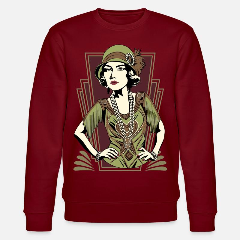 Flappers Mädchen VIVIAN - Stanley/Stella Unisex Bio-Sweatshirt CHANGER  - Burgunderrot