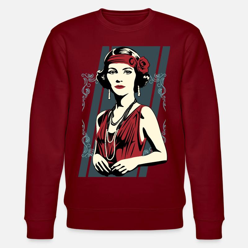 Flappers Mädchen AURORE - Stanley/Stella Unisex Bio-Sweatshirt CHANGER  - Burgunderrot