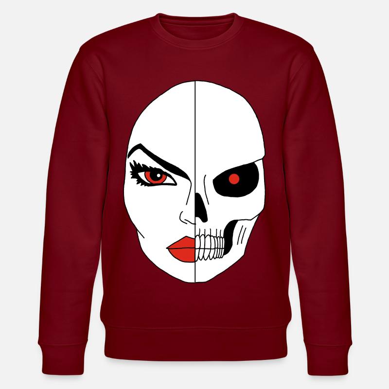 Das Gesicht des Todes - Stanley/Stella Unisex Bio-Sweatshirt CHANGER  - Burgunderrot