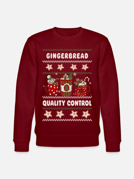 Gingerbread Quality Control - Christmas - Stanley/Stella CHANGER Unisex Organic Sweatshirt - burgundy