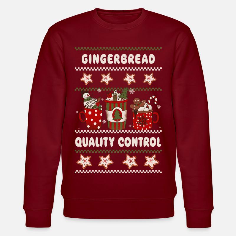 Gingerbread Quality Control - Weihnachten - Stanley/Stella Unisex Bio-Sweatshirt CHANGER  - Burgunderrot