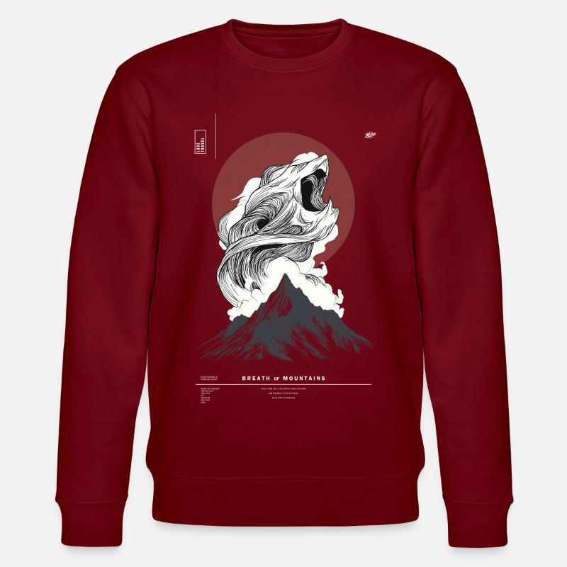 Welle über Berggipfel Kreis - Stanley/Stella Unisex Bio-Sweatshirt CHANGER  - Burgunderrot