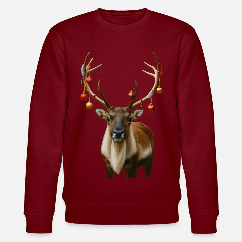 Renne Cerf de Noël - Sweat bio CHANGER Stanley/Stella Unisexe - bordeaux