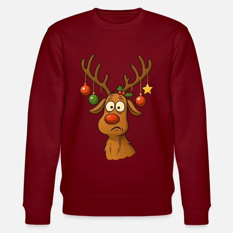 Cerf Rudolph Joyeux Noël doux - Sweat bio CHANGER Stanley/Stella Unisexe - bordeaux