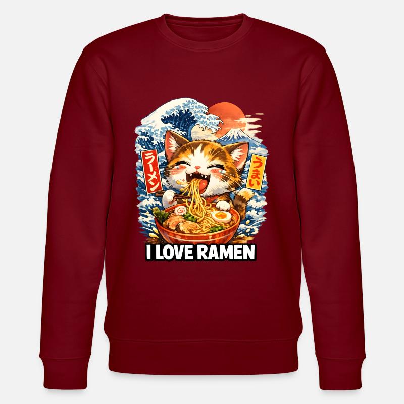 Ramen de chat Kawaii - Sweat bio CHANGER Stanley/Stella Unisexe - bordeaux