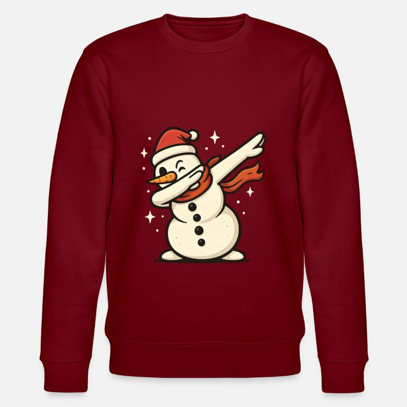 Dabbender Schneemann Dab Snowman - Stanley/Stella Unisex Bio-Sweatshirt CHANGER  - Burgunderrot