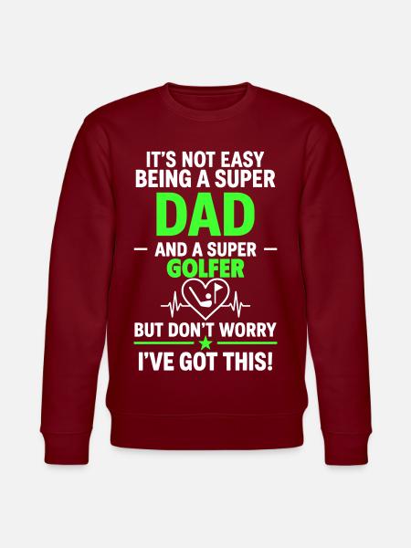 Herz + Golf – Super Papa Golfer - Stanley/Stella Unisex Bio-Sweatshirt CHANGER - Burgunderrot
