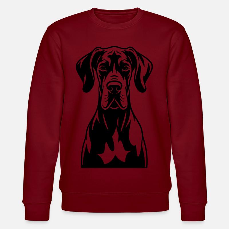 Dogge Frontal - Stanley/Stella Unisex Bio-Sweatshirt CHANGER - Burgunderrot