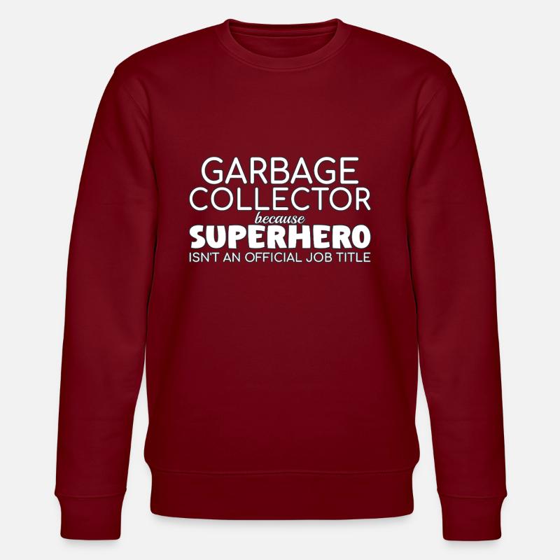 Garbage collector Superhero - Stanley/Stella Unisex Bio-Sweatshirt CHANGER  - Burgunderrot