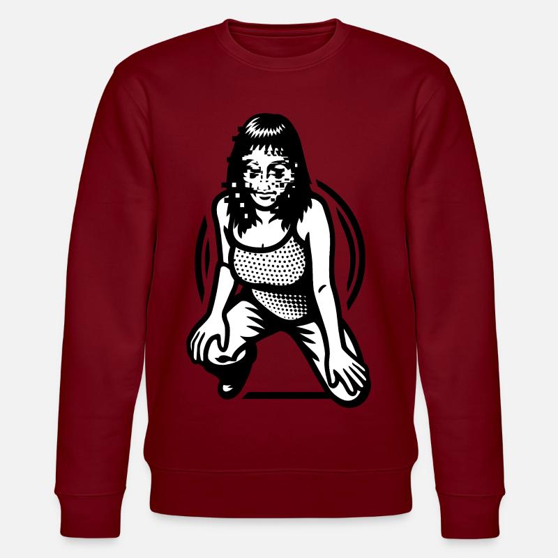 HACKERJENTE - svart og hvitt - Stanley/Stella CHANGER økologisk unisex-sweatshirt - burgunderrød