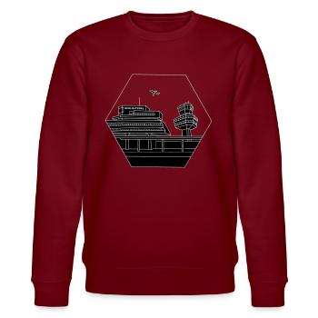 Flughafen Tegel Berlin 2 - Stanley/Stella Unisex Bio-Sweatshirt CHANGER  - Burgunderrot - Vorne - Nik (191cm) & Marisol (170cm)