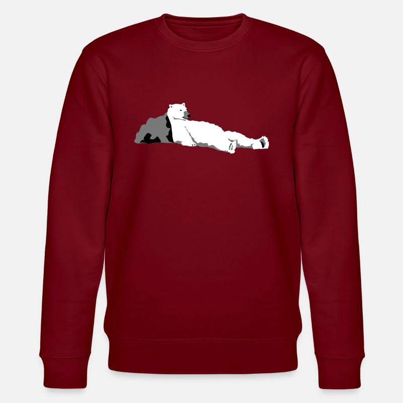 Eisbär - Stanley/Stella Unisex Bio-Sweatshirt CHANGER  - Burgunderrot