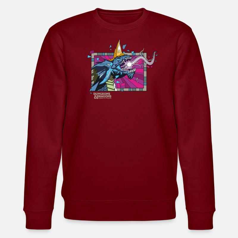 Dungeons & Dragons DND Blauer Drache - Stanley/Stella Unisex Bio-Sweatshirt CHANGER  - Burgunderrot