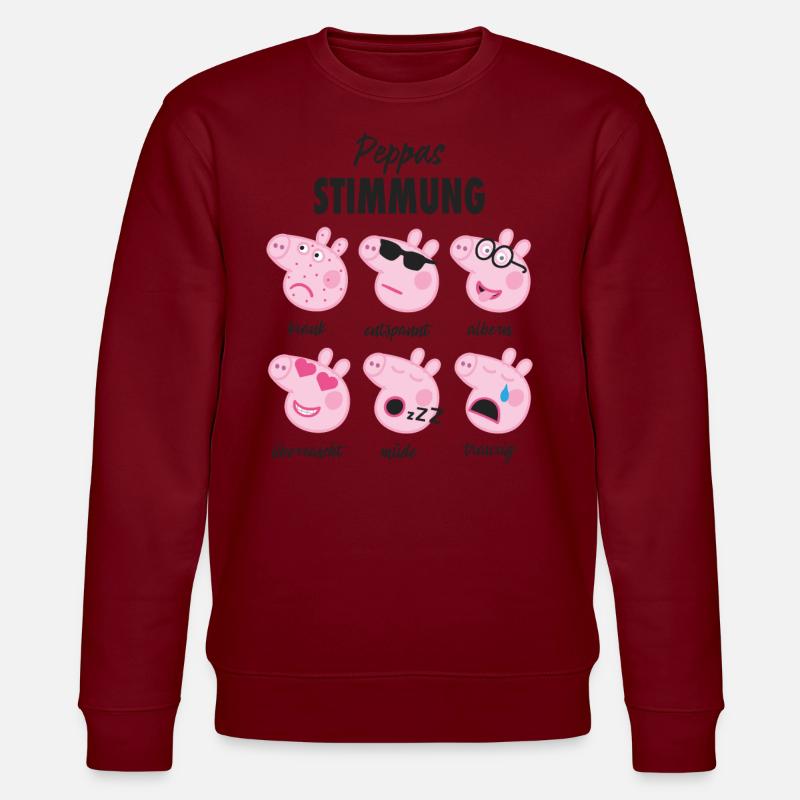 Peppa Wutz´s Mood - Stanley/Stella Unisex Bio-Sweatshirt CHANGER  - Burgunderrot