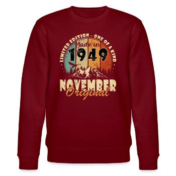Novembre 1949 - Novembre 1949 Cadeau d’anniversaire - Sweat bio CHANGER Stanley/Stella Unisexe - bordeaux - Devant - Nik (191cm) & Marisol (170cm)