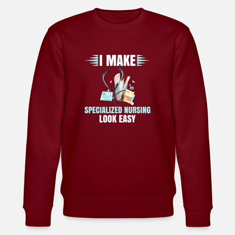 Fachkrankenschwester - Stanley/Stella Unisex Bio-Sweatshirt CHANGER - Burgunderrot