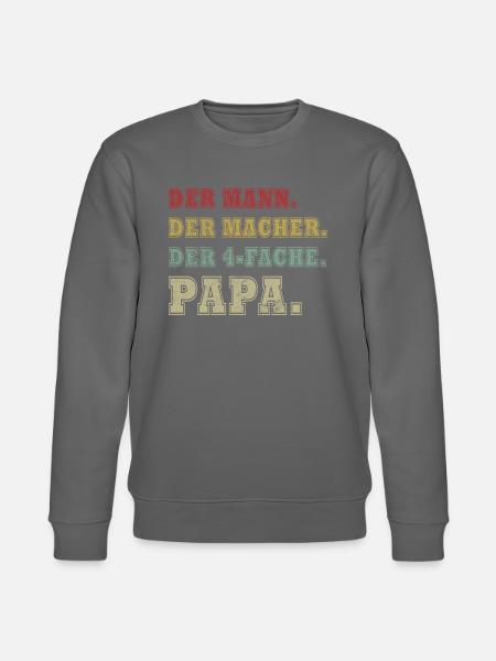Dad hoch 4 Vater 4 Kinder vierfacher Papa Geschenk - Stanley/Stella Unisex Bio-Sweatshirt CHANGER -