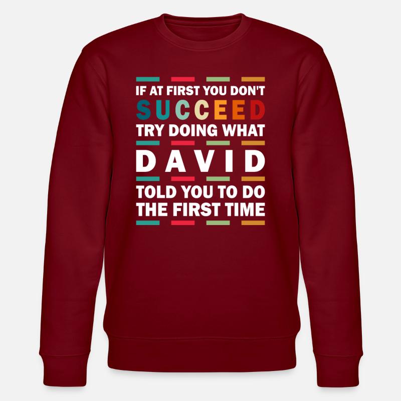 David Name - Stanley/Stella CHANGER Unisex Organic Sweatshirt - burgundy
