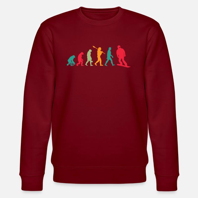Snowboard Evolution - Stanley/Stella Unisex Bio-Sweatshirt CHANGER  - Burgunderrot