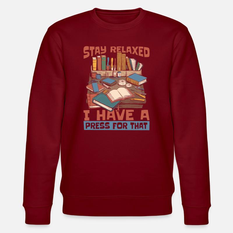Buchbinder - Stanley/Stella Unisex Bio-Sweatshirt CHANGER  - Burgunderrot