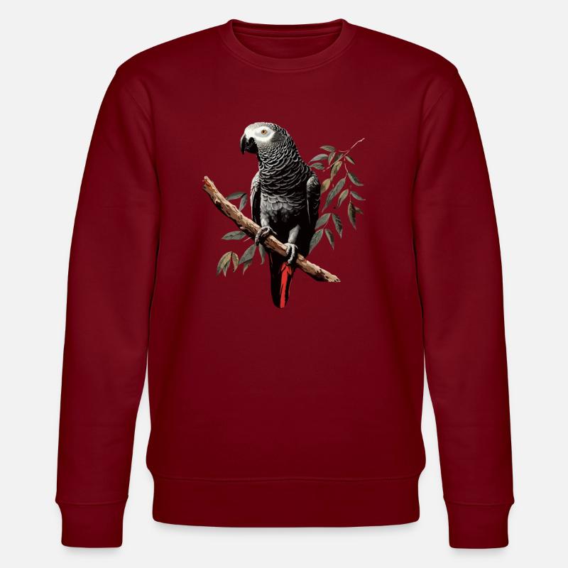 african grey parrot - Stanley/Stella Unisex Bio-Sweatshirt CHANGER - Burgunderrot