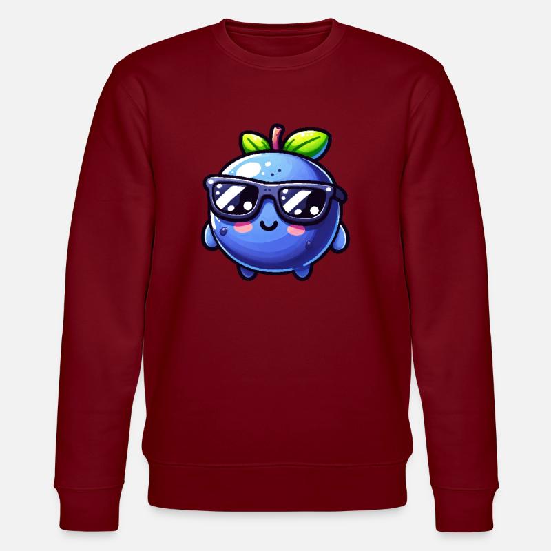 blueberry whisperer, blueberry - Stanley/Stella Unisex Bio-Sweatshirt CHANGER  - Burgunderrot