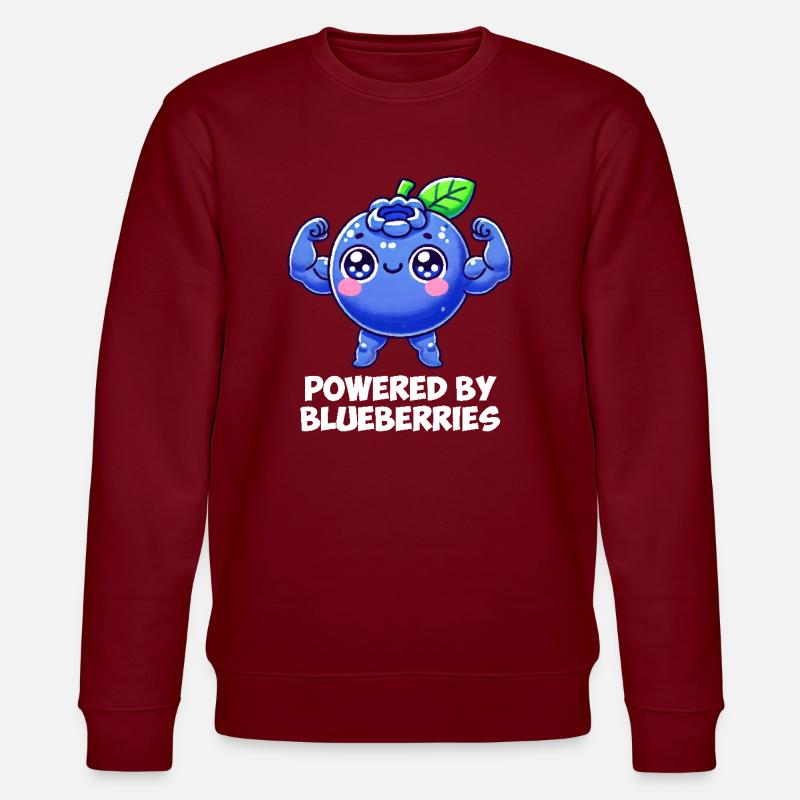 blueberry whisperer, blueberry - Stanley/Stella Unisex Bio-Sweatshirt CHANGER  - Burgunderrot