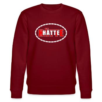 Hätte Hätte Fahrradkette - Stanley/Stella Unisex Bio-Sweatshirt CHANGER  - Burgunderrot - Vorne - Nik (191cm) & Marisol (170cm)
