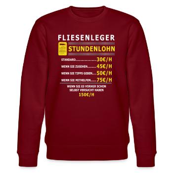 Fliesenleger Stundenlohn Mosaikleger - Stanley/Stella Unisex Bio-Sweatshirt CHANGER  - Burgunderrot - Vorne - Nik (191cm) & Marisol (170cm)