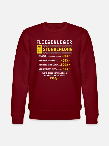 Fliesenleger Stundenlohn Mosaikleger - Stanley/Stella Unisex Bio-Sweatshirt CHANGER - Burgunderrot