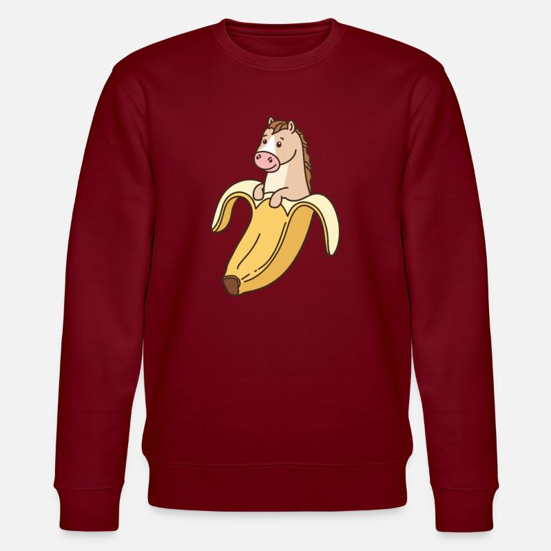 Drôle de cheval en banane - Sweat bio CHANGER Stanley/Stella Unisexe - bordeaux
