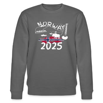 Norwegen 2025 Makrelen mit Bergen und Elch Angeln - Stanley/Stella Unisex Bio-Sweatshirt CHANGER  - Burgunderrot - Vorne - Nik (191cm) & Marisol (170cm)