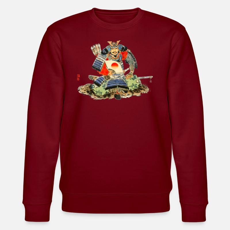 Samurai von Kōno Bairei - Stanley/Stella Unisex Bio-Sweatshirt CHANGER  - Burgunderrot