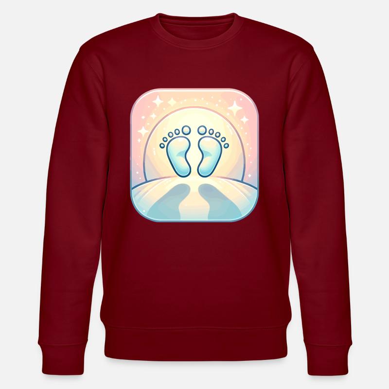 Footprints in the Sunset – Magical - Stanley/Stella CHANGER Unisex Organic Sweatshirt - burgundy