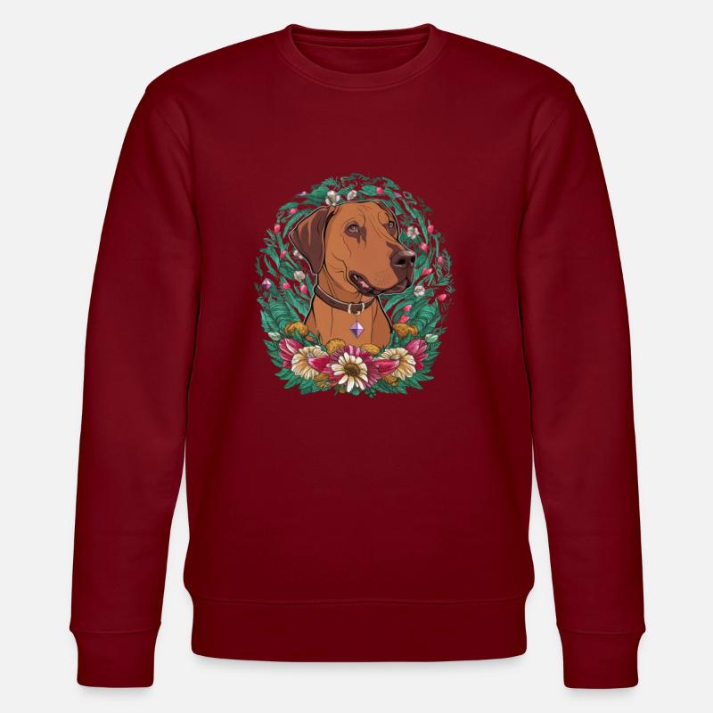Rhodesian Ridgeback et belles fleurs - Sweat bio CHANGER Stanley/Stella Unisexe - bordeaux