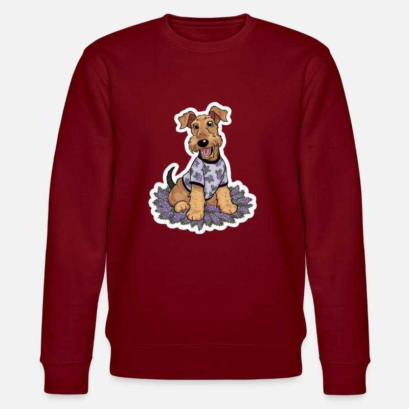 Mignon Airedale Terrier avec lilas - Sweat bio CHANGER Stanley/Stella Unisexe - bordeaux