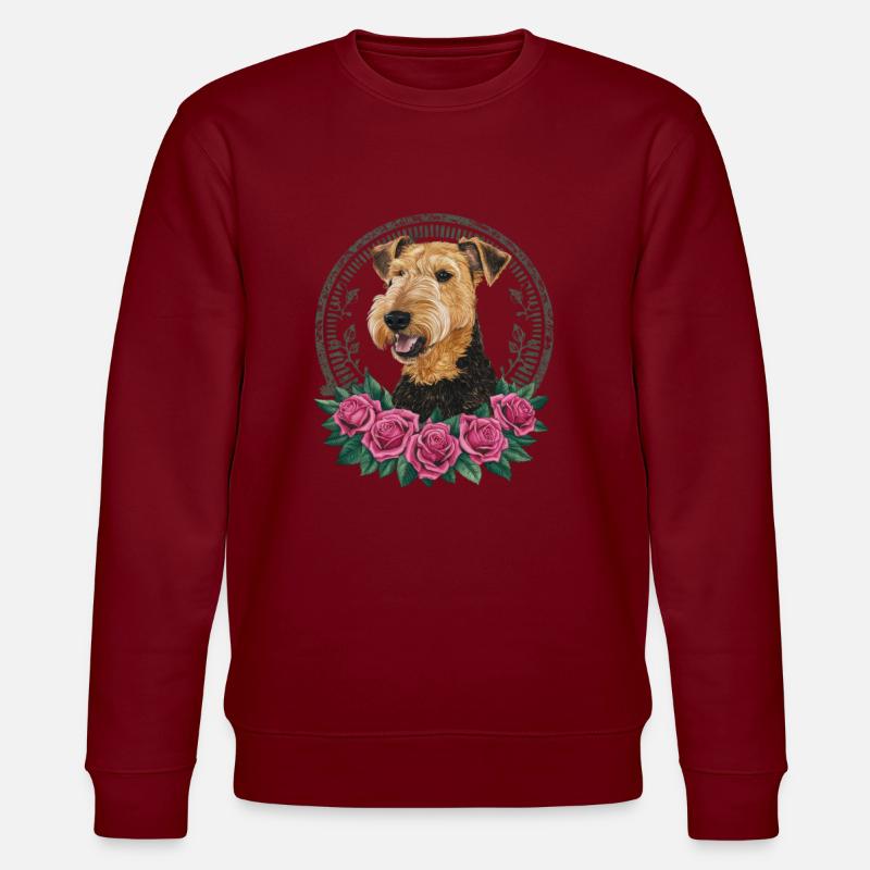 Airedale Terrier - Stanley/Stella Unisex Bio-Sweatshirt CHANGER  - Burgunderrot