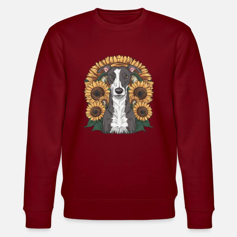 Lévrier et tournesols - Sweat bio CHANGER Stanley/Stella Unisexe - bordeaux