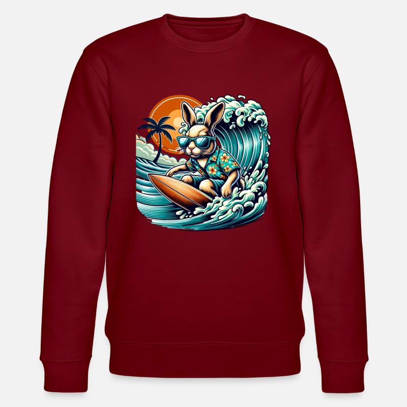 Surf Été Bunny Surfing Adventure - Sweat bio CHANGER Stanley/Stella Unisexe - bordeaux