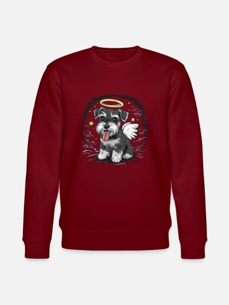 Miniature schnauzer as angel - Stanley/Stella CHANGER Unisex Organic Sweatshirt - burgundy