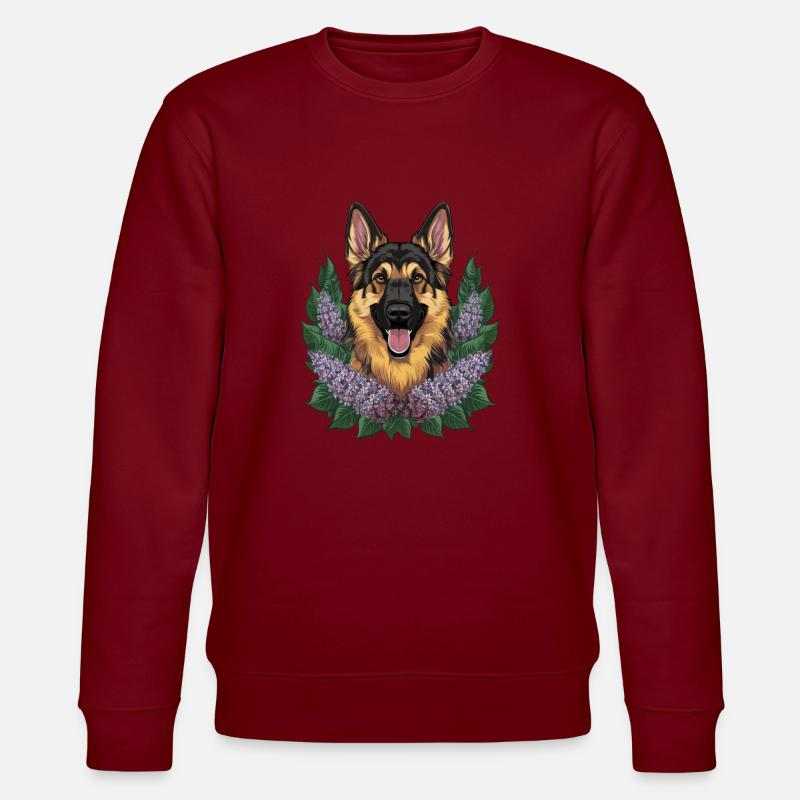 Berger allemand mignon avec lilas - Sweat bio CHANGER Stanley/Stella Unisexe - bordeaux