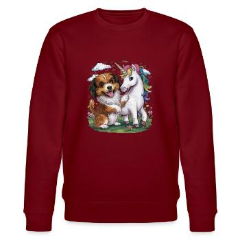 Dessin animé Le bichon havanais joue avec la licorne conte de fées - Sweat bio CHANGER Stanley/Stella Unisexe - bordeaux - Devant - Nik (191cm) & Marisol (170cm)