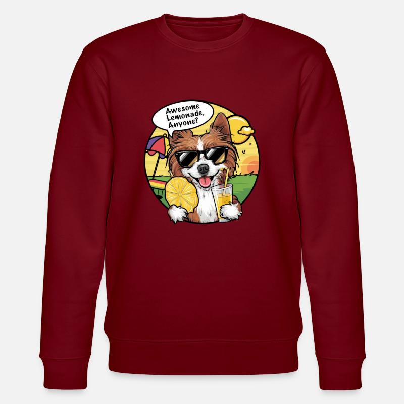 Lion with lemonade - Stanley/Stella CHANGER Unisex Organic Sweatshirt - burgundy