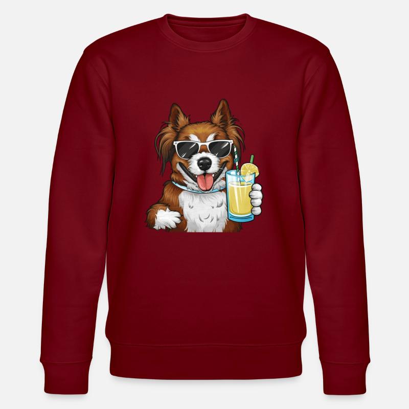 Lion with lemonade - Stanley/Stella CHANGER Unisex Organic Sweatshirt - burgundy