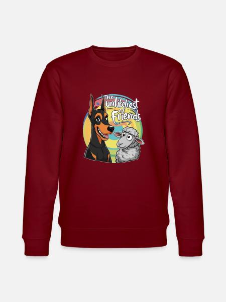 Cool Doberman with Sheep - Stanley/Stella CHANGER Unisex Organic Sweatshirt - burgundy