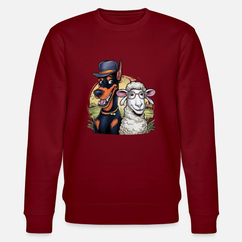 Doberman cool avec mouton - Sweat bio CHANGER Stanley/Stella Unisexe - bordeaux