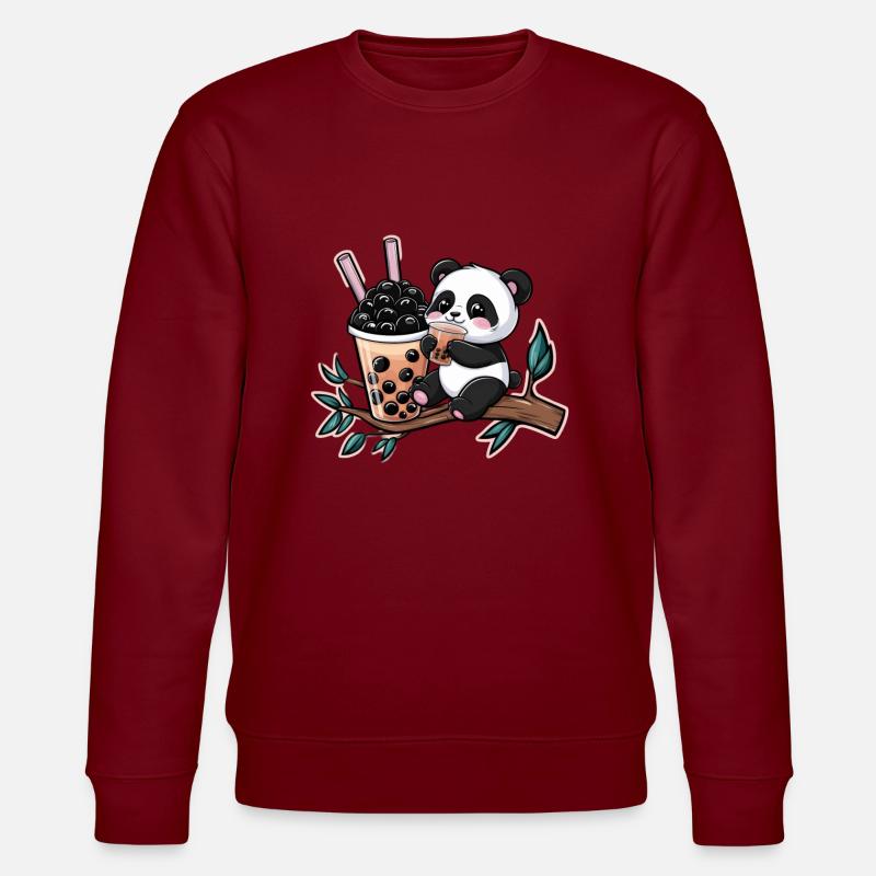 Panda Kawaii avec Bubble Tea - Sweat bio CHANGER Stanley/Stella Unisexe - bordeaux