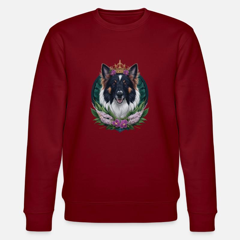 Belgischer Schäferhund mit Krone, Fliedern - Stanley/Stella Unisex Bio-Sweatshirt CHANGER  - Burgunderrot